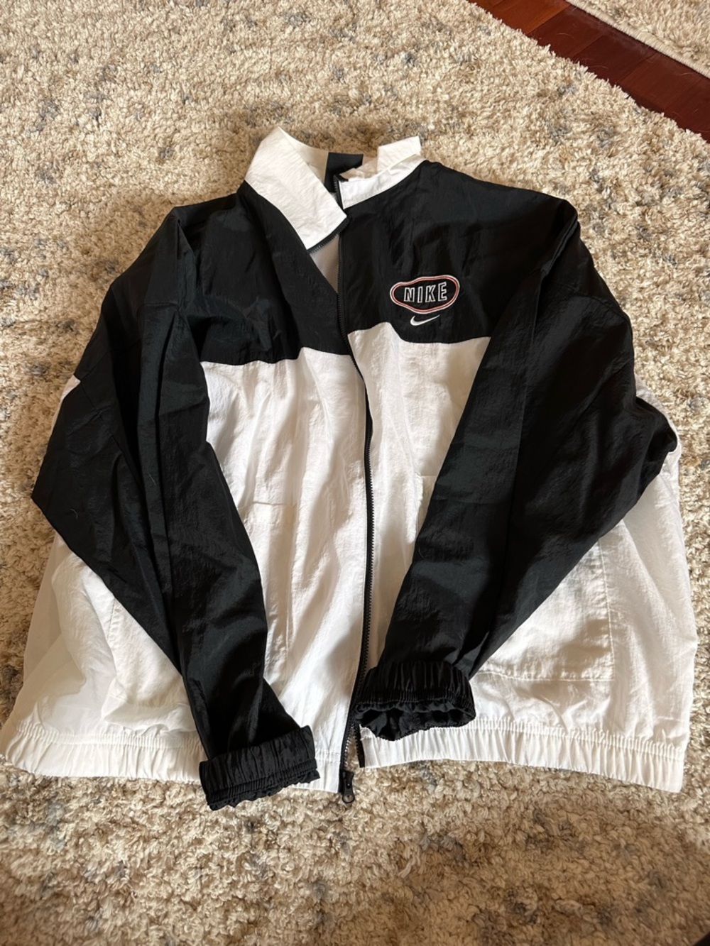 Nike Black and White Colorblock Track Jacket